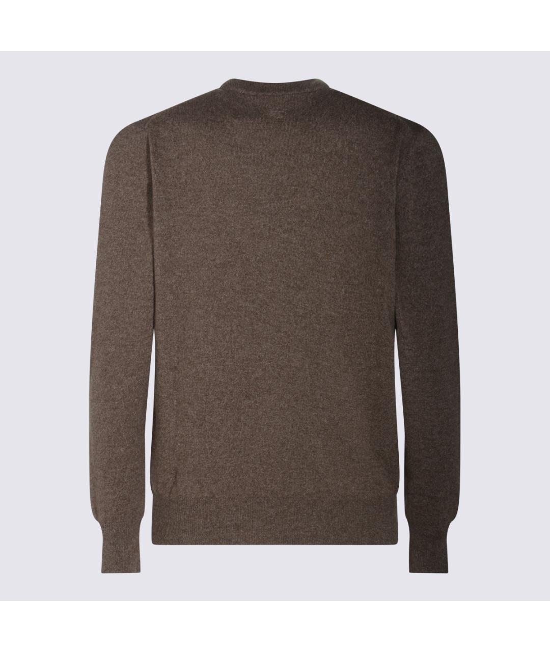 LARDINI Коричневый шерстяной джемпер / свитер, фото 2