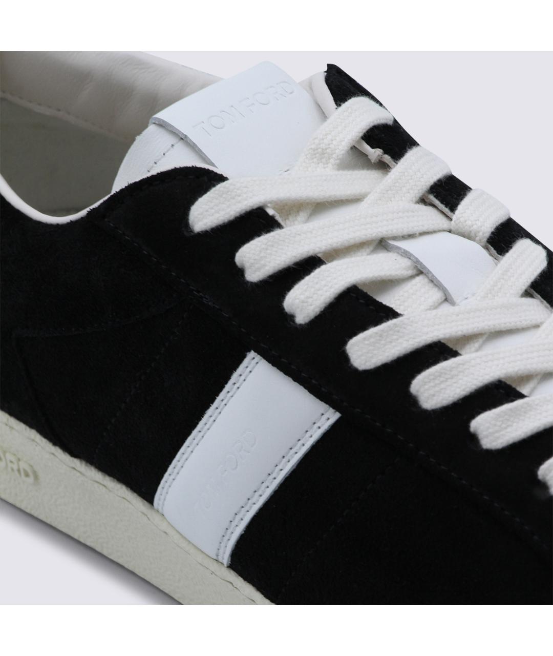 TOM FORD Черные кожаные низкие кроссовки / кеды, фото 4