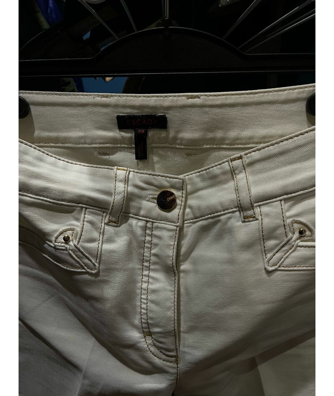 ESCADA Белые хлопко-эластановые джинсы слим, фото 3