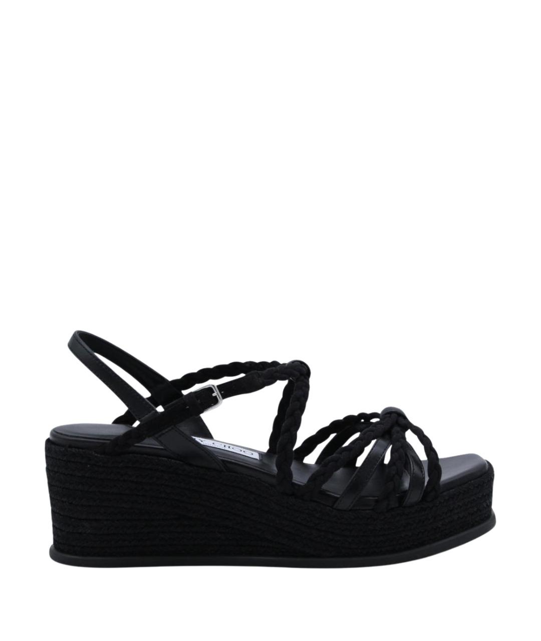 JIMMY CHOO Черные кожаные босоножки, фото 1