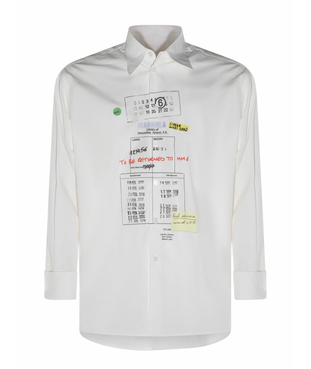 MM6 MAISON MARGIELA Белая хлопковая рубашка, фото 1