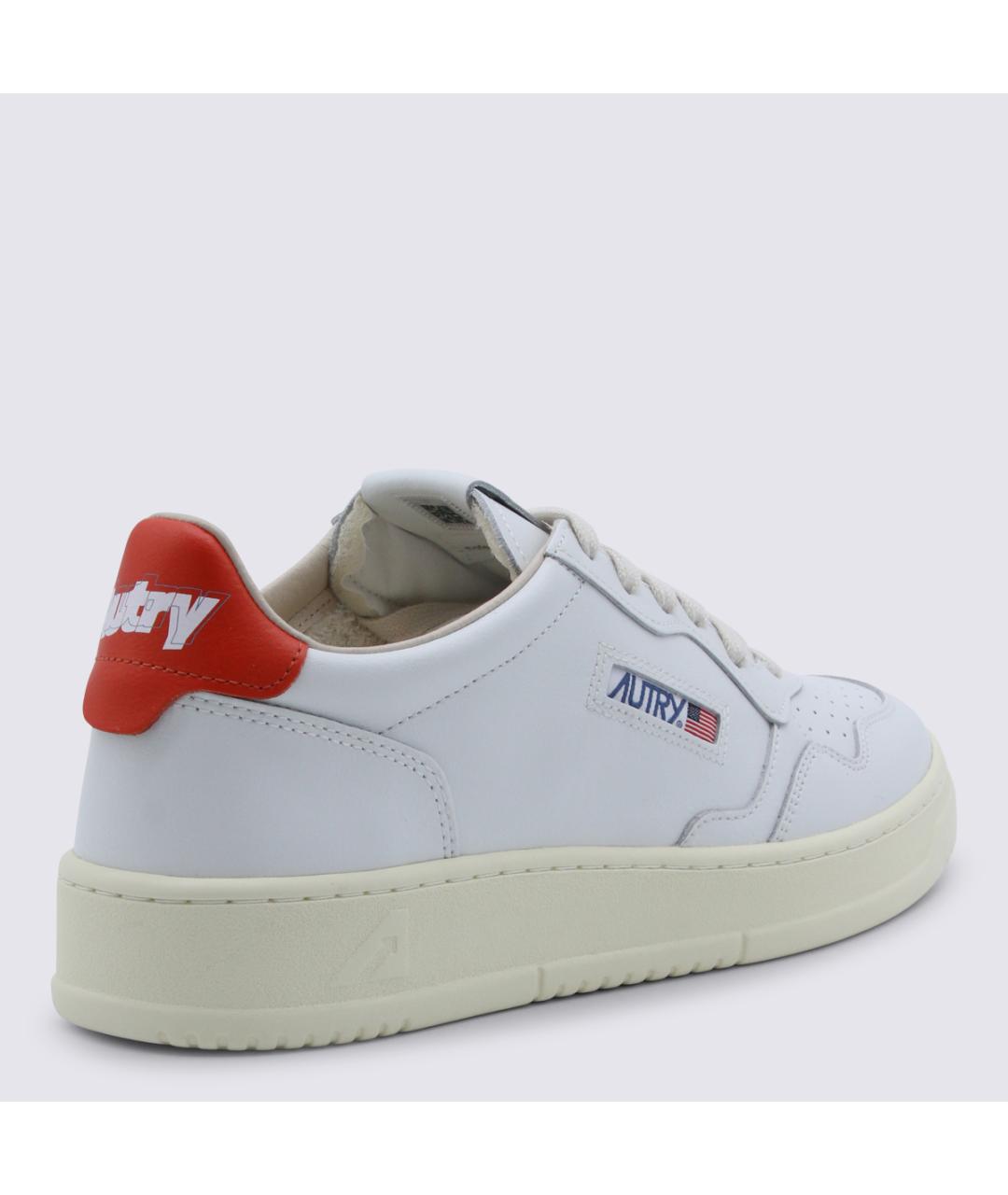 AUTRY Белые кожаные низкие кроссовки / кеды, фото 3