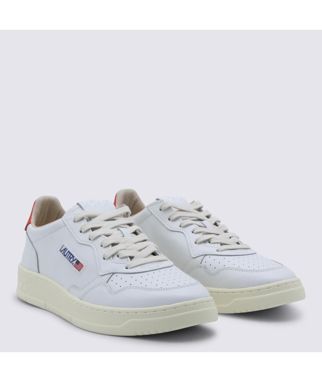 AUTRY Белые кожаные низкие кроссовки / кеды, фото 2