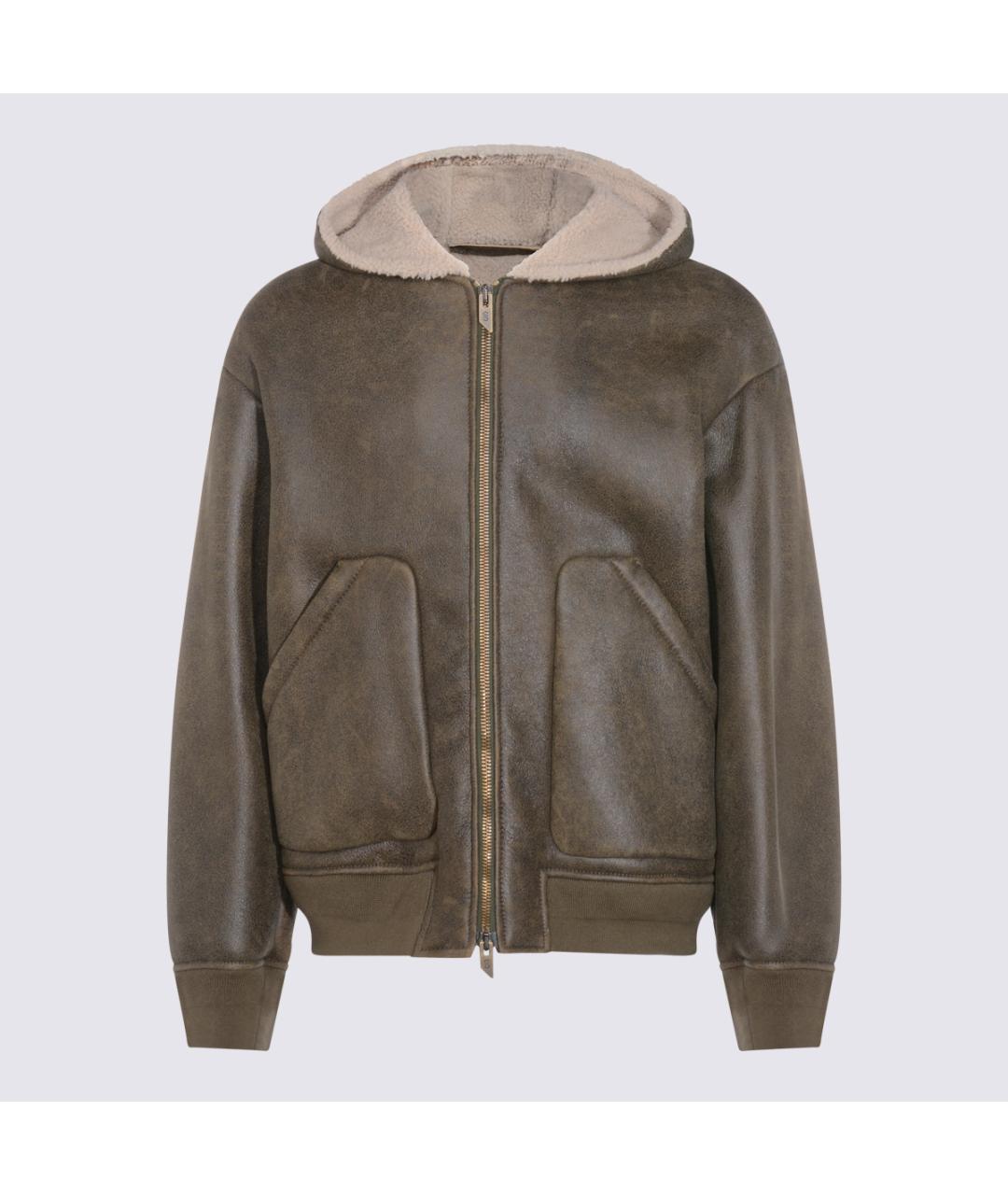 SALVATORE SANTORO Коричневая кожаная куртка, фото 5