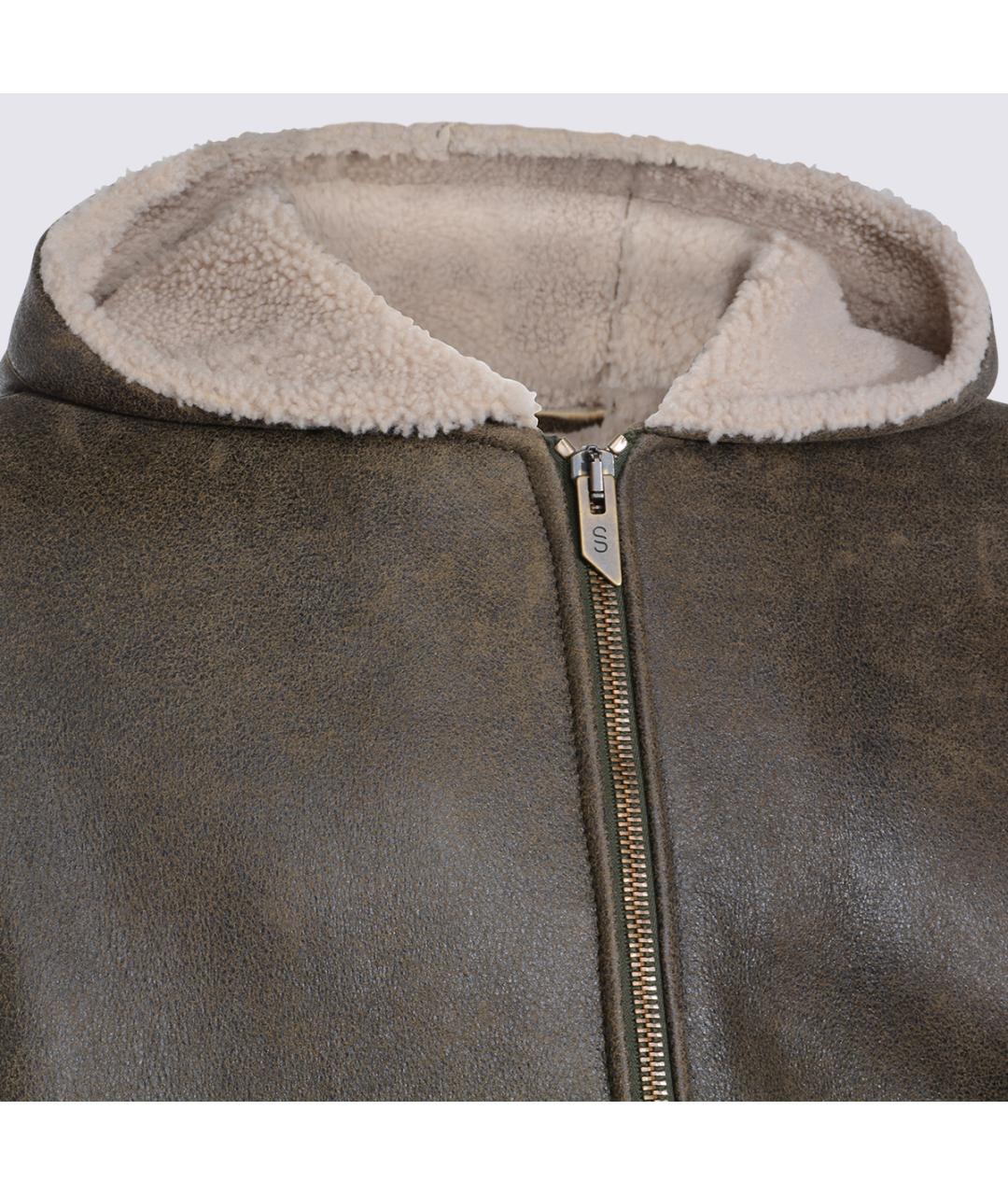 SALVATORE SANTORO Коричневая кожаная куртка, фото 4