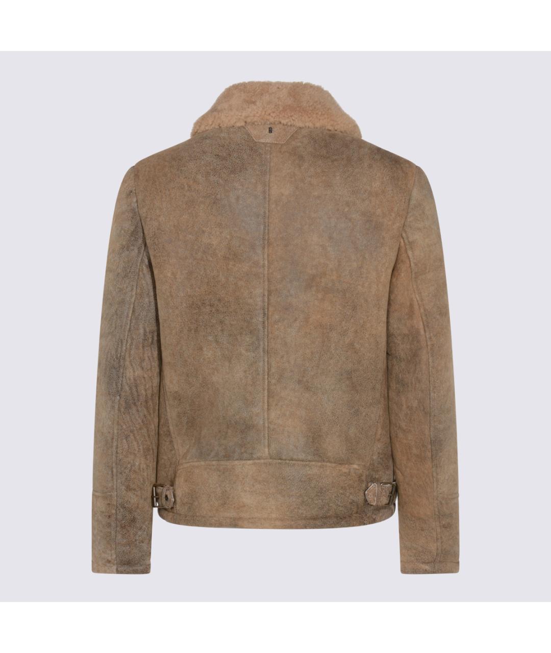 SALVATORE SANTORO Коричневая кожаная куртка, фото 2