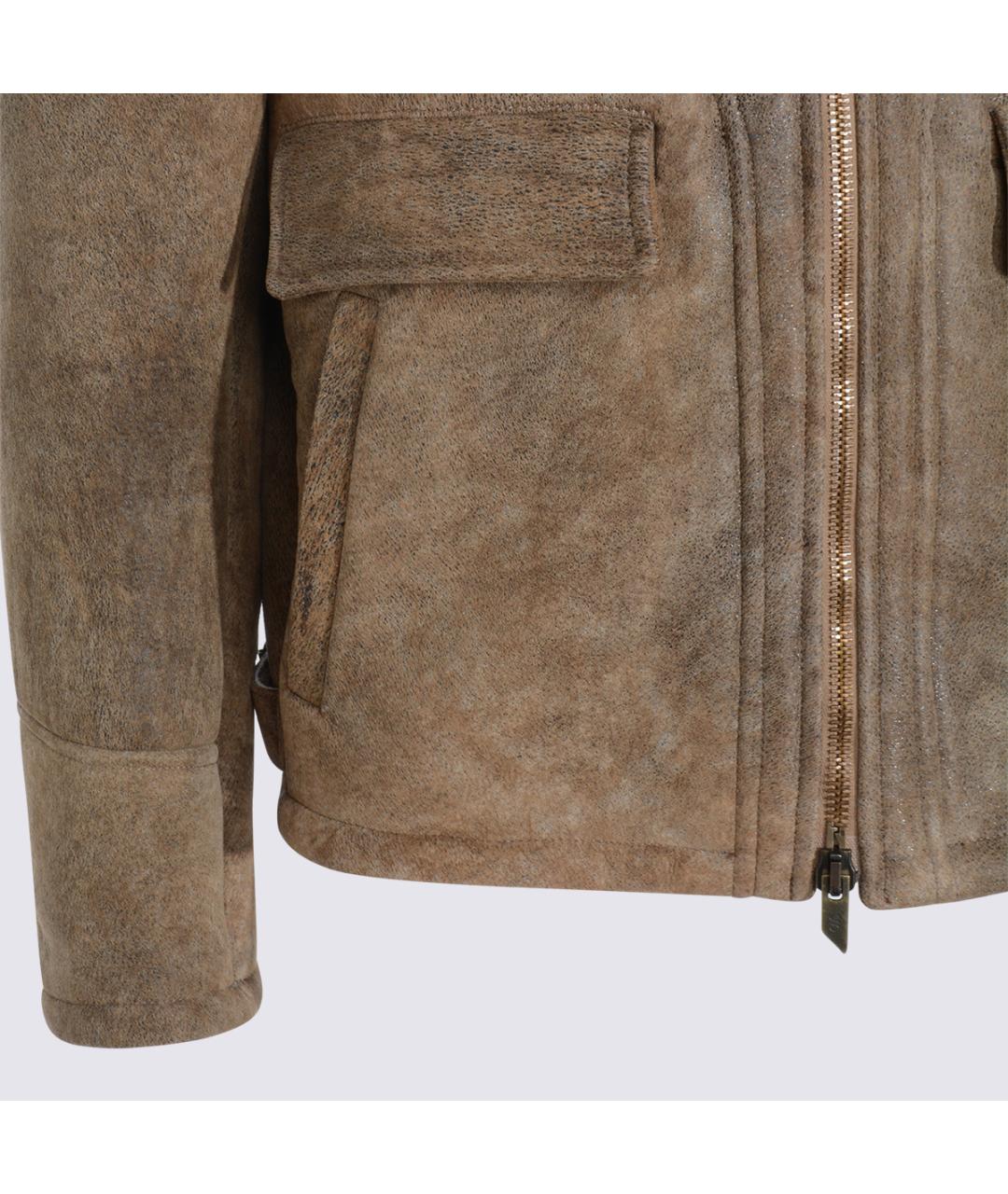 SALVATORE SANTORO Коричневая кожаная куртка, фото 3