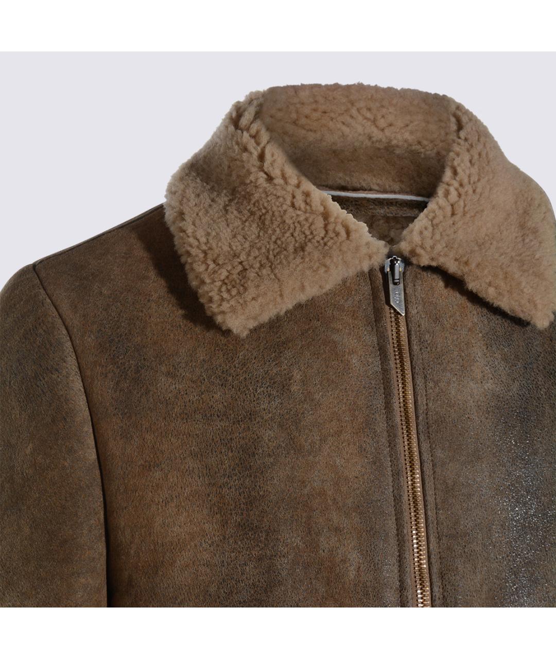 SALVATORE SANTORO Коричневая кожаная куртка, фото 4