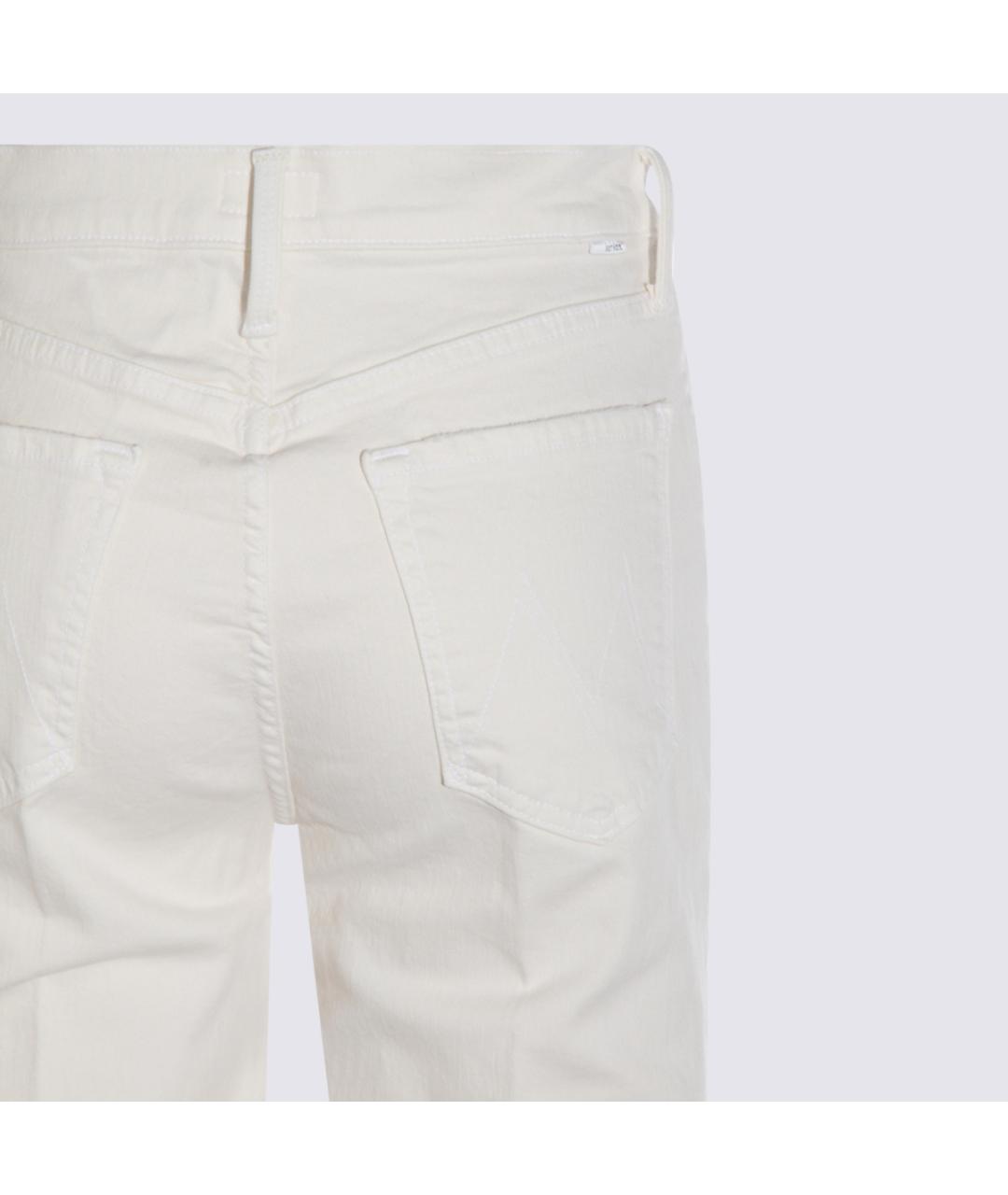 MOTHER Белые хлопковые прямые джинсы, фото 4