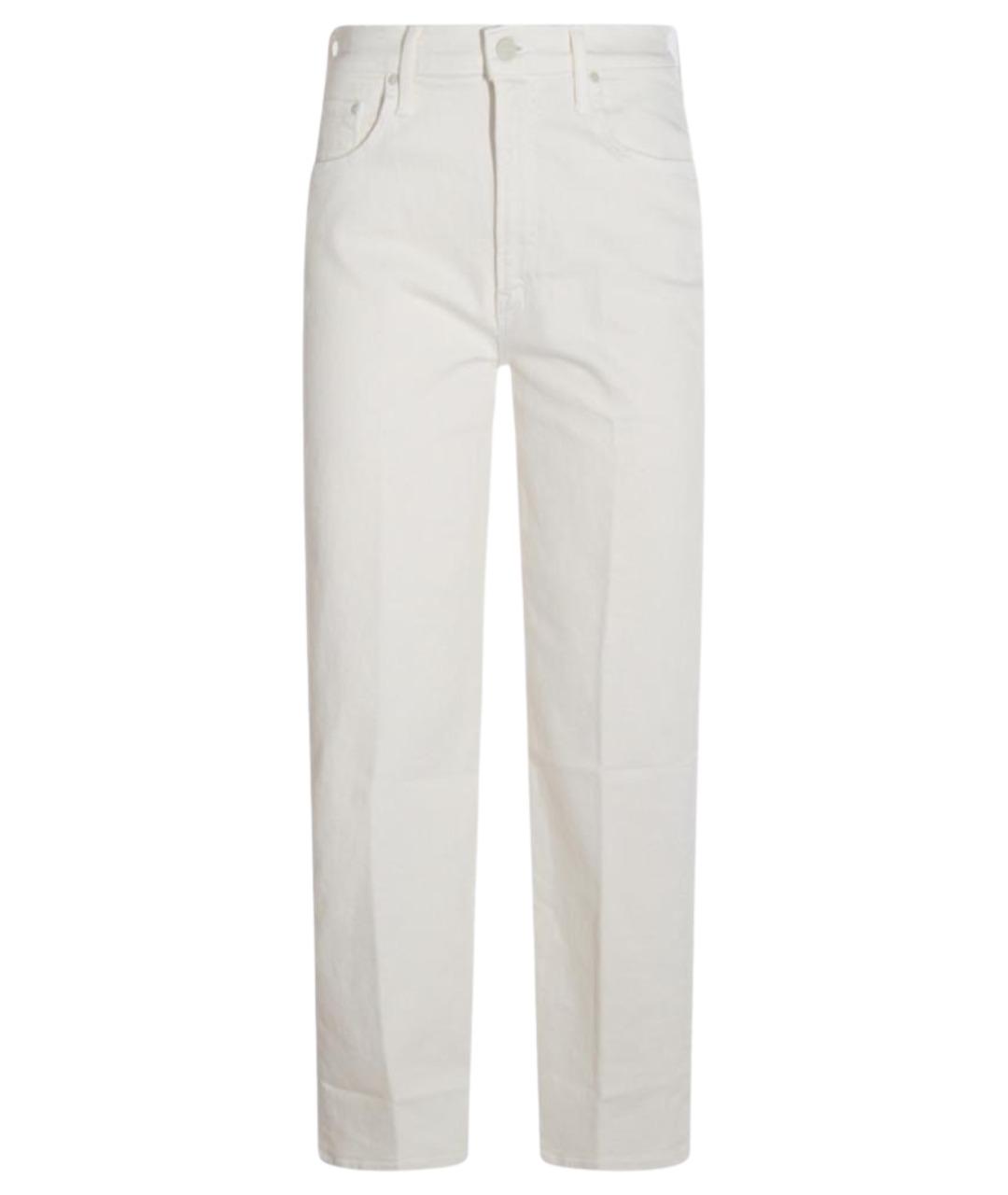MOTHER Белые хлопковые прямые джинсы, фото 1