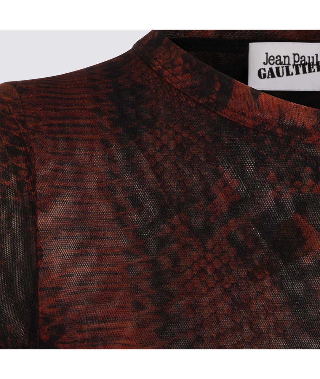 JEAN PAUL GAULTIER Коричневая полиамидовая футболка, фото 3