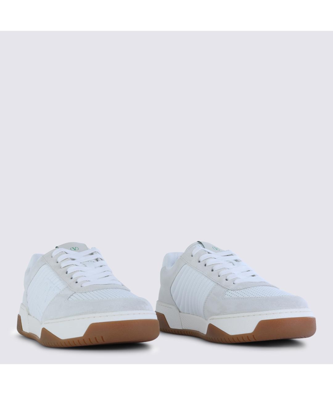 VALENTINO Белые замшевые низкие кроссовки / кеды, фото 2