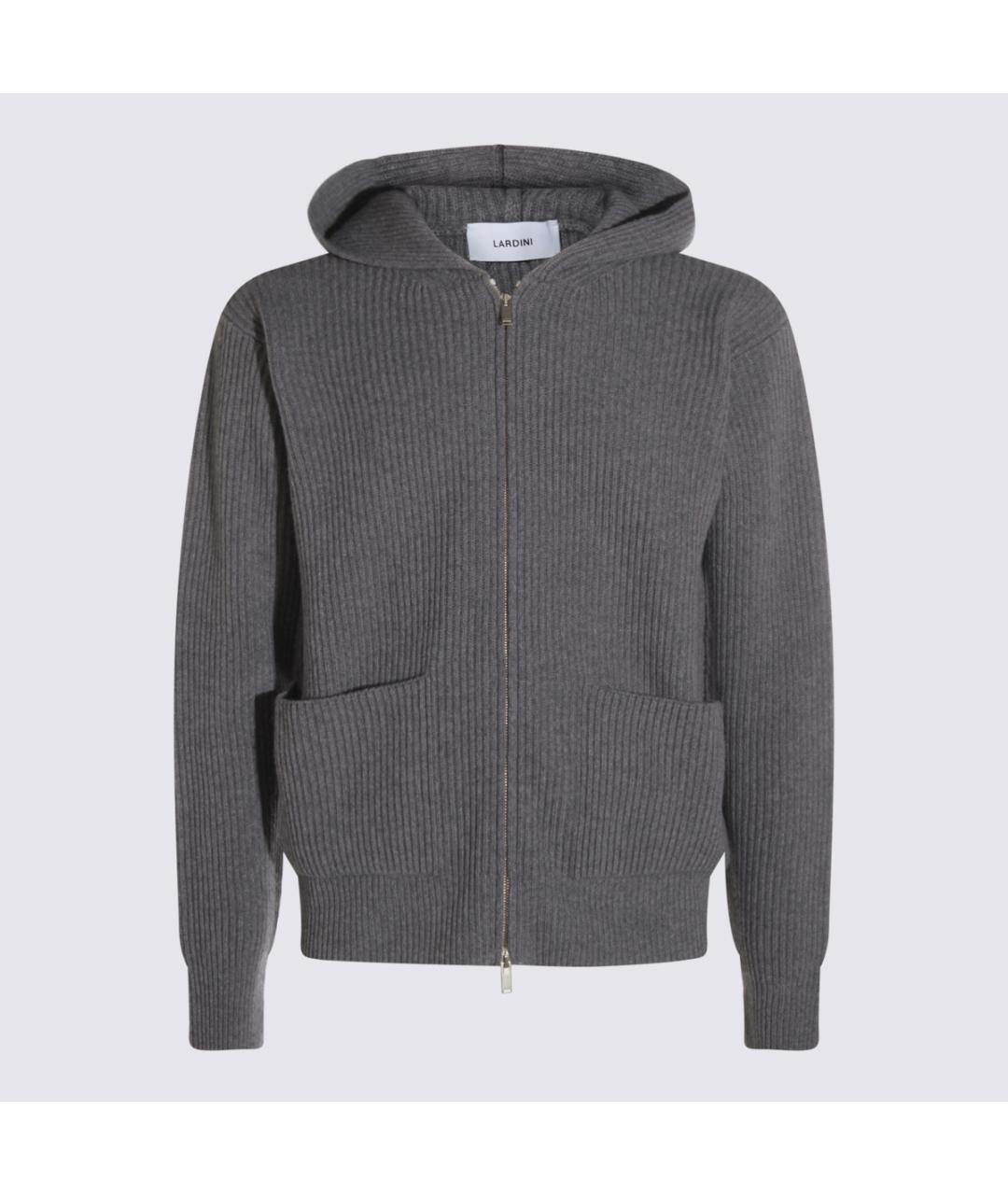 LARDINI Серый шерстяной кардиган, фото 5