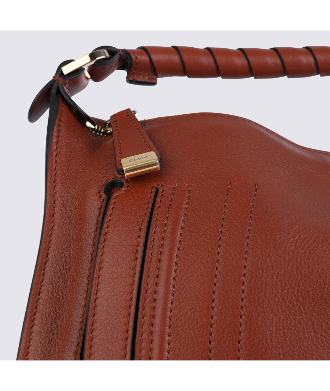 CHLOE Коричневая кожаная сумка с короткими ручками, фото 4