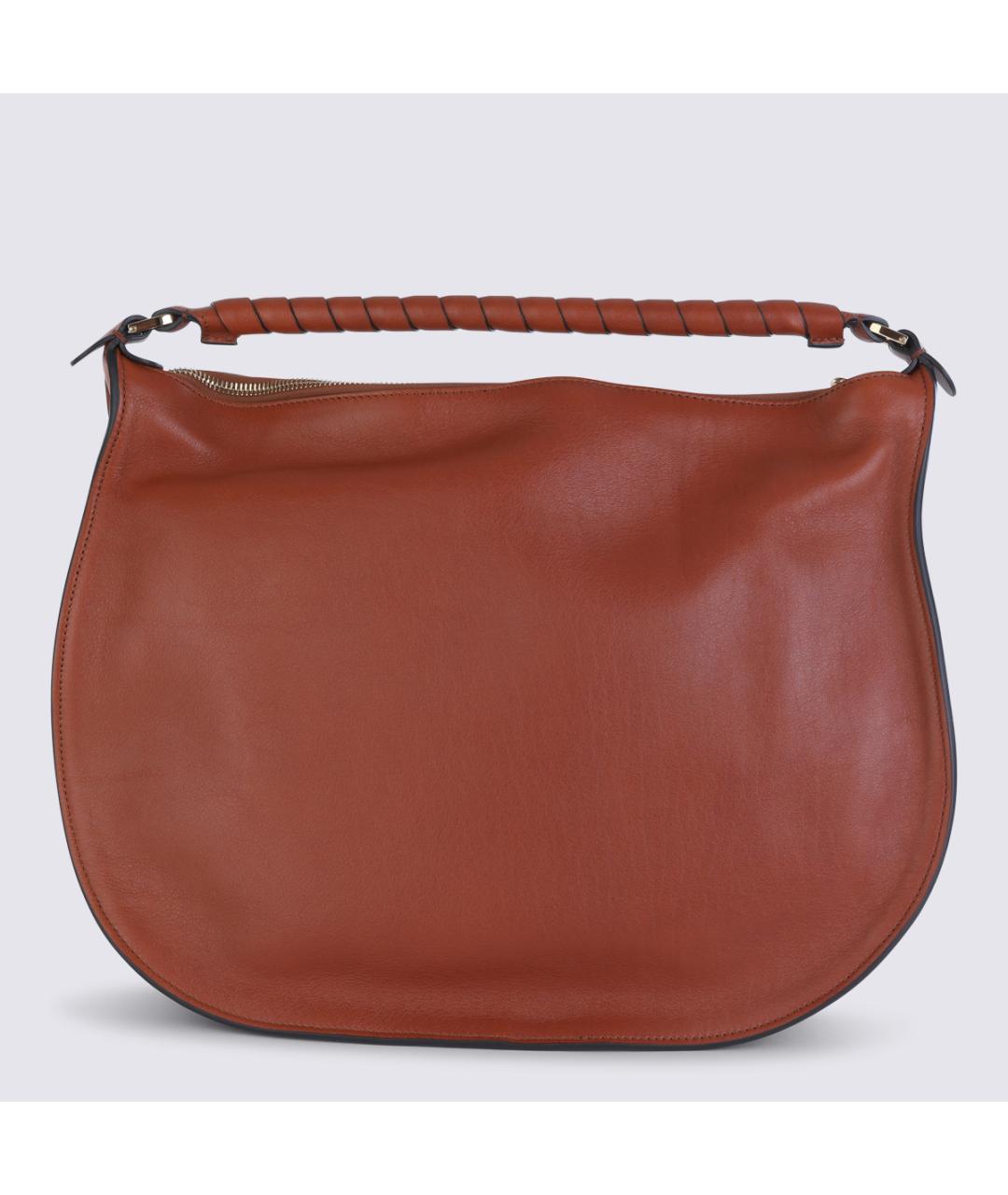 CHLOE Коричневая кожаная сумка с короткими ручками, фото 3