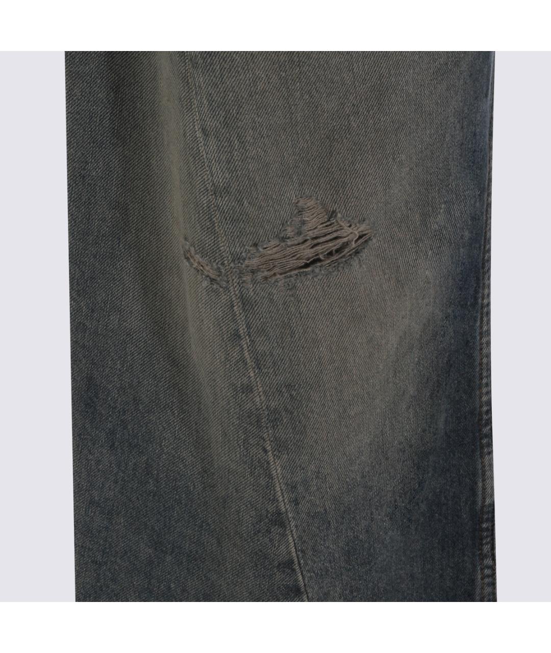 MM6 MAISON MARGIELA Синие хлопковые джинсы клеш, фото 4