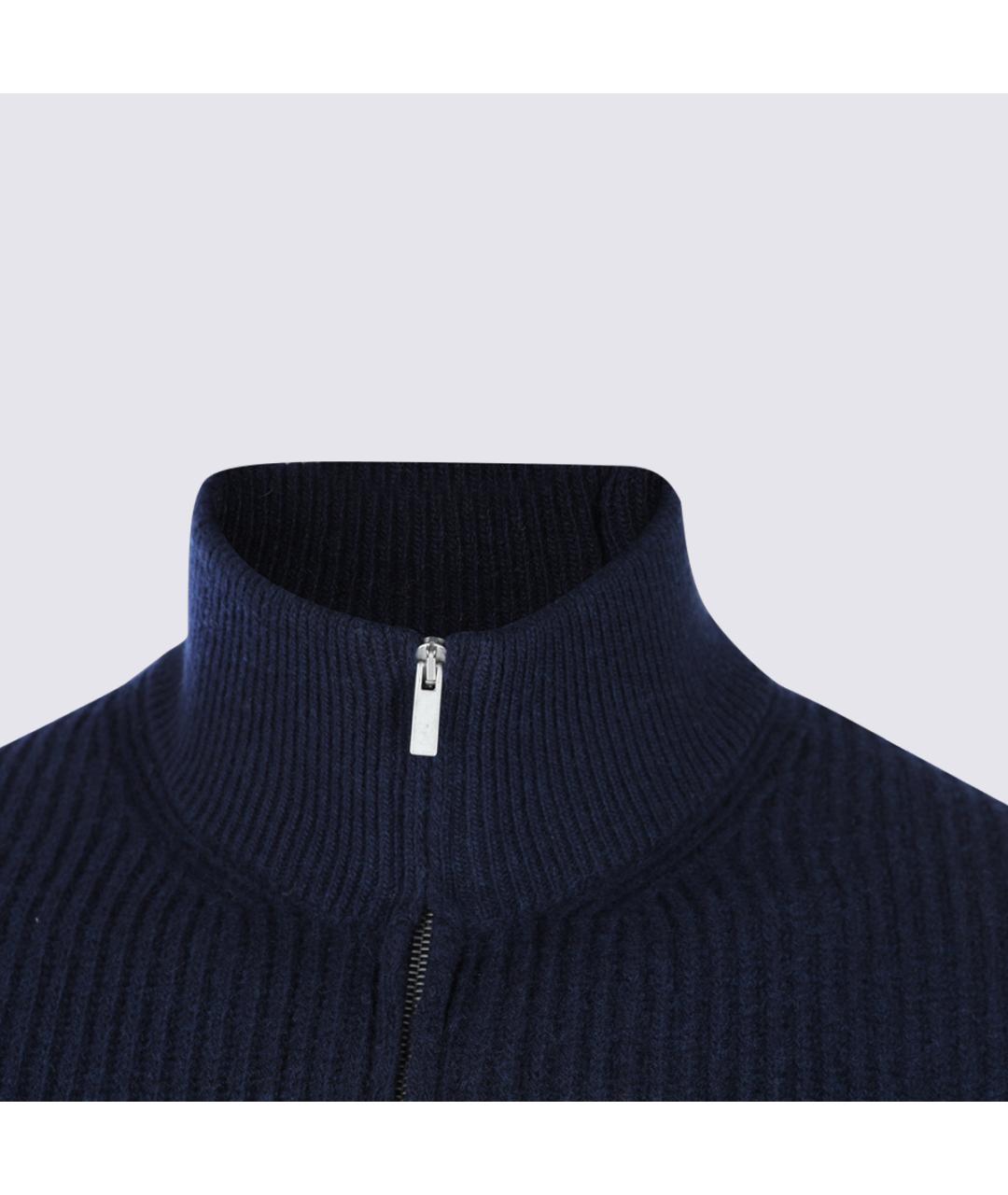 LARDINI Синий шерстяной кардиган, фото 3