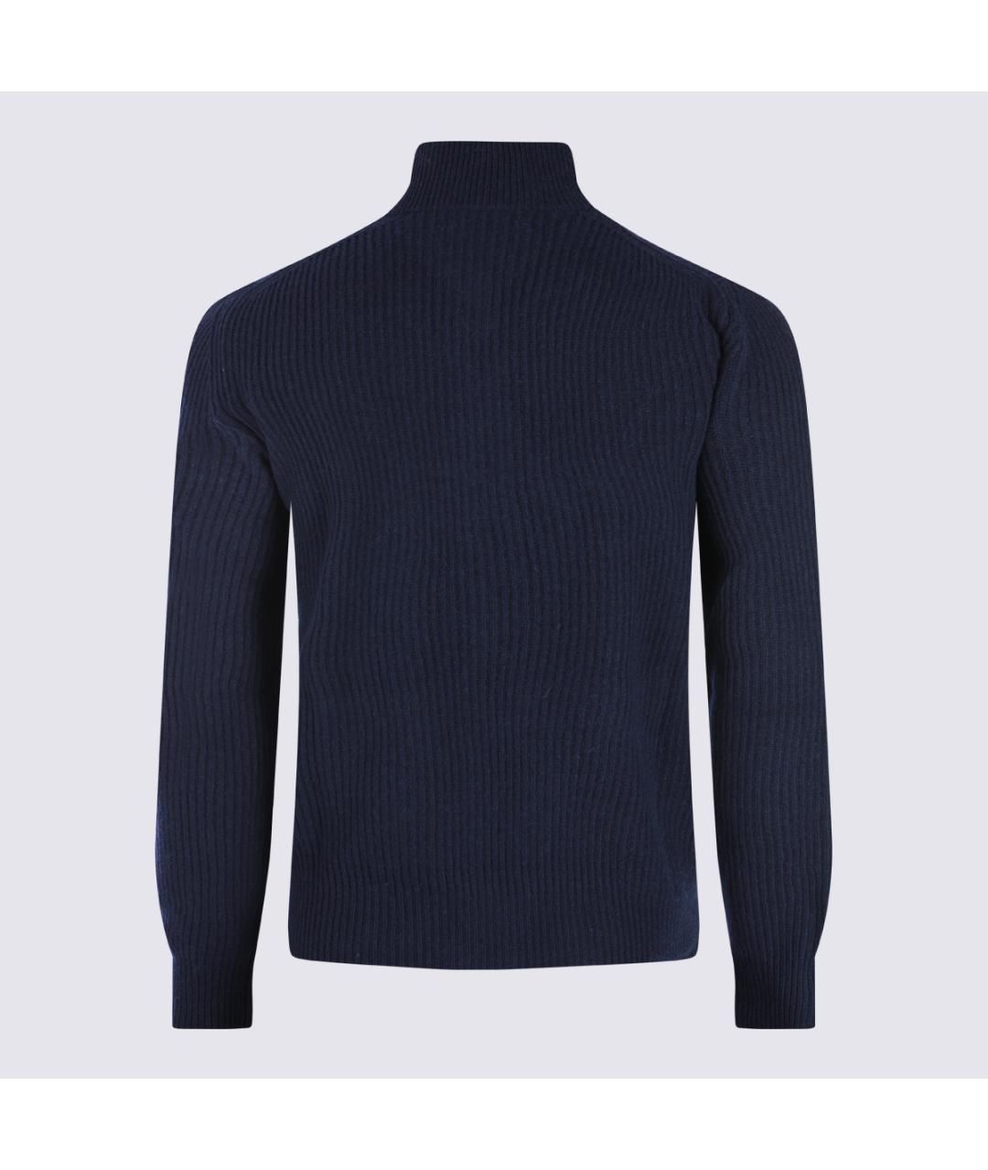 LARDINI Синий шерстяной кардиган, фото 2