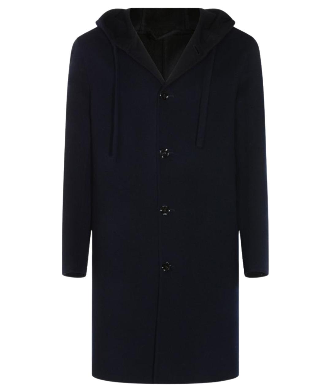 LARDINI Темно-синее шерстяное пальто, фото 1