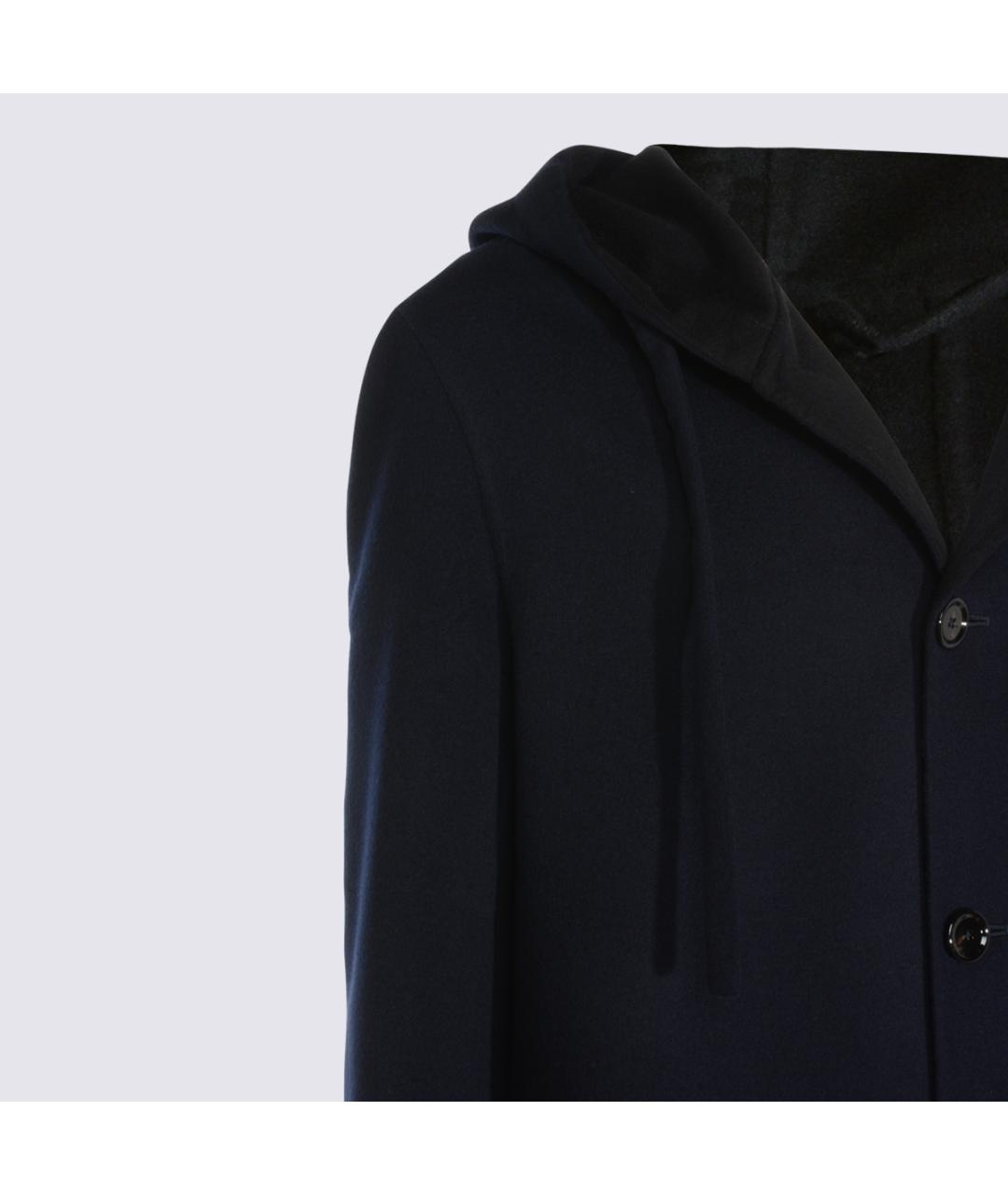 LARDINI Темно-синее шерстяное пальто, фото 4