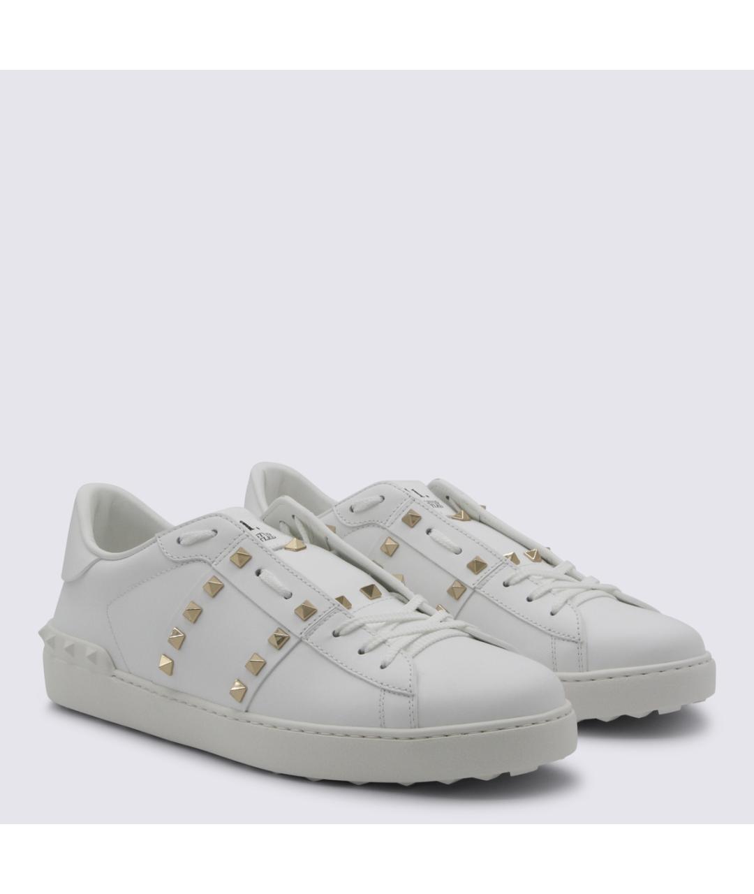 VALENTINO Белые кожаные низкие кроссовки / кеды, фото 2