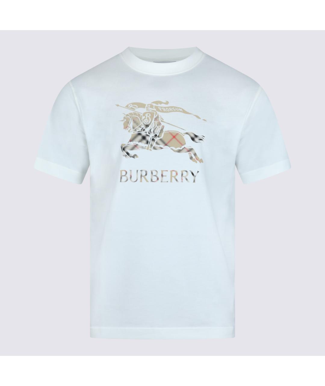 BURBERRY Голубая хлопковая футболка, фото 5