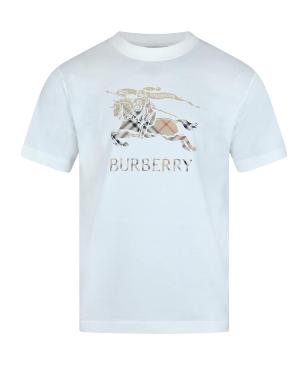 BURBERRY Голубая хлопковая футболка, фото 1