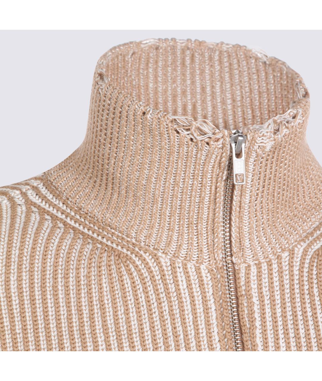 MM6 MAISON MARGIELA Бежевый шерстяной кардиган, фото 4