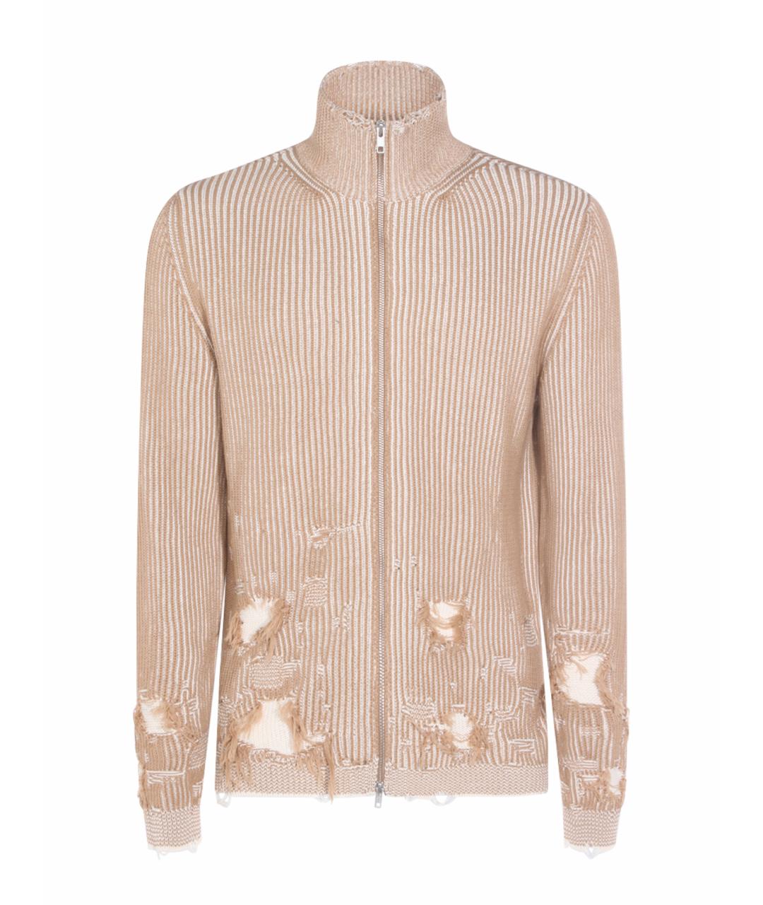 MM6 MAISON MARGIELA Бежевый шерстяной кардиган, фото 1