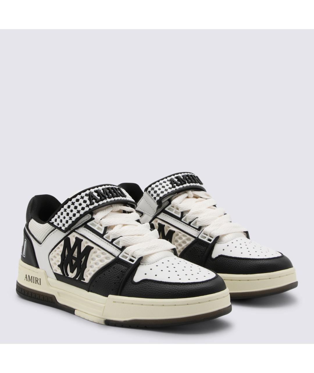 AMIRI Черные кожаные низкие кроссовки / кеды, фото 2