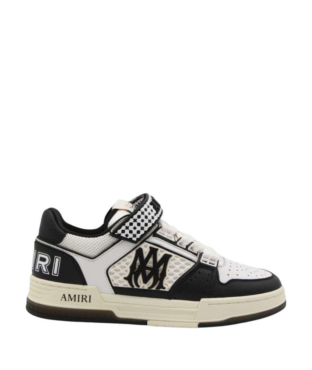 AMIRI Черные кожаные низкие кроссовки / кеды, фото 1