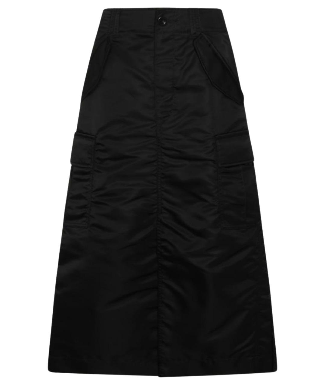 SACAI Черная синтетическая юбка миди, фото 1