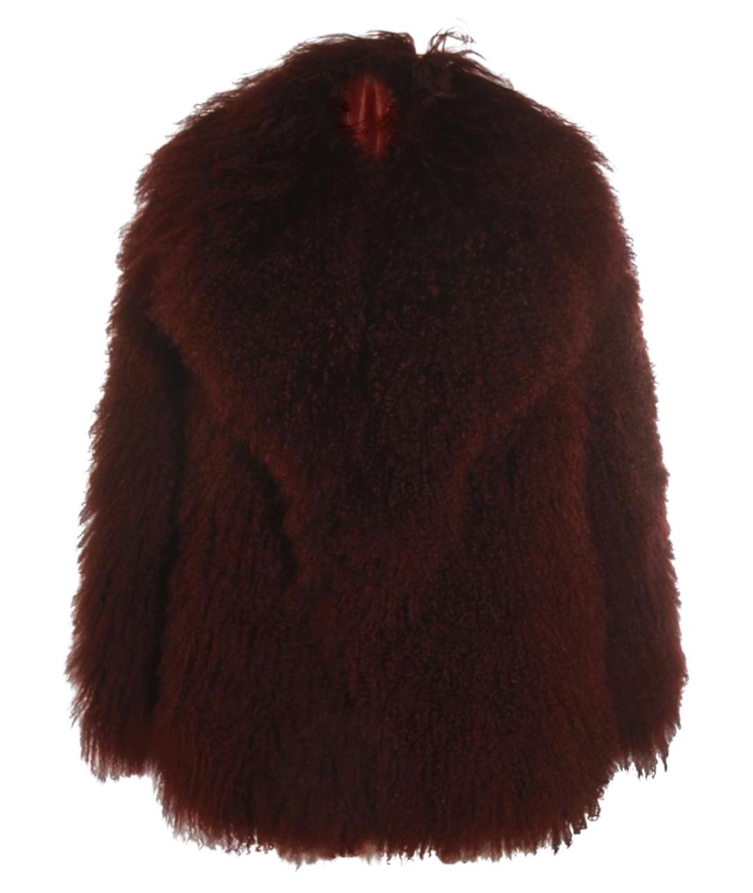 SALVATORE SANTORO Бордовая кожаная шуба, фото 1