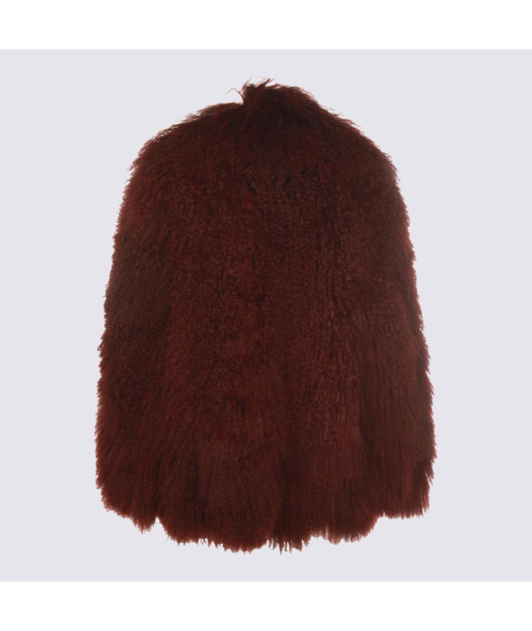 SALVATORE SANTORO Бордовая кожаная шуба, фото 3