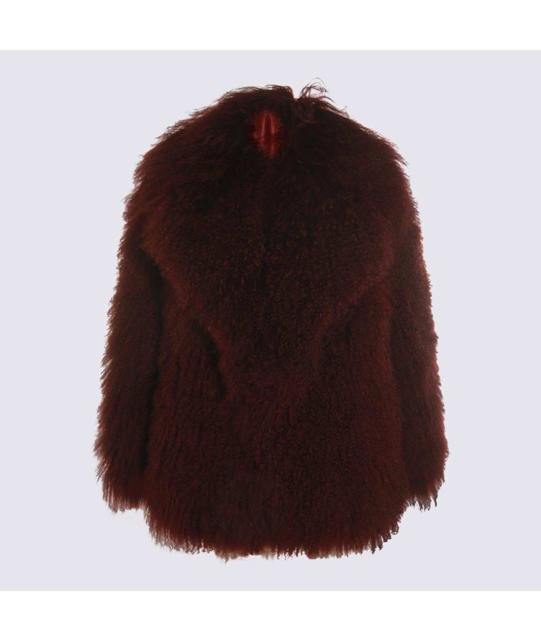 SALVATORE SANTORO Бордовая кожаная шуба, фото 6