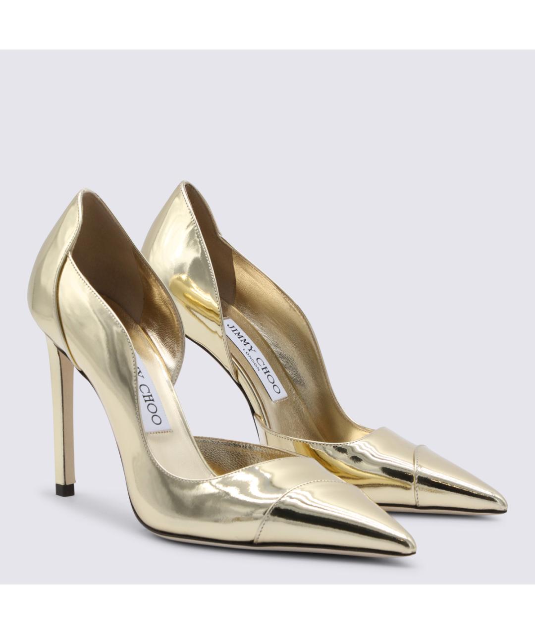 JIMMY CHOO Золотые кожаные туфли, фото 2