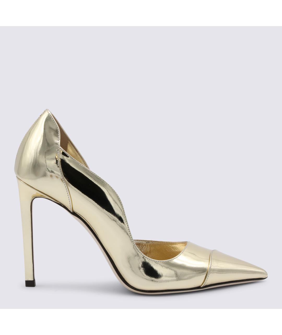 JIMMY CHOO Золотые кожаные туфли, фото 5