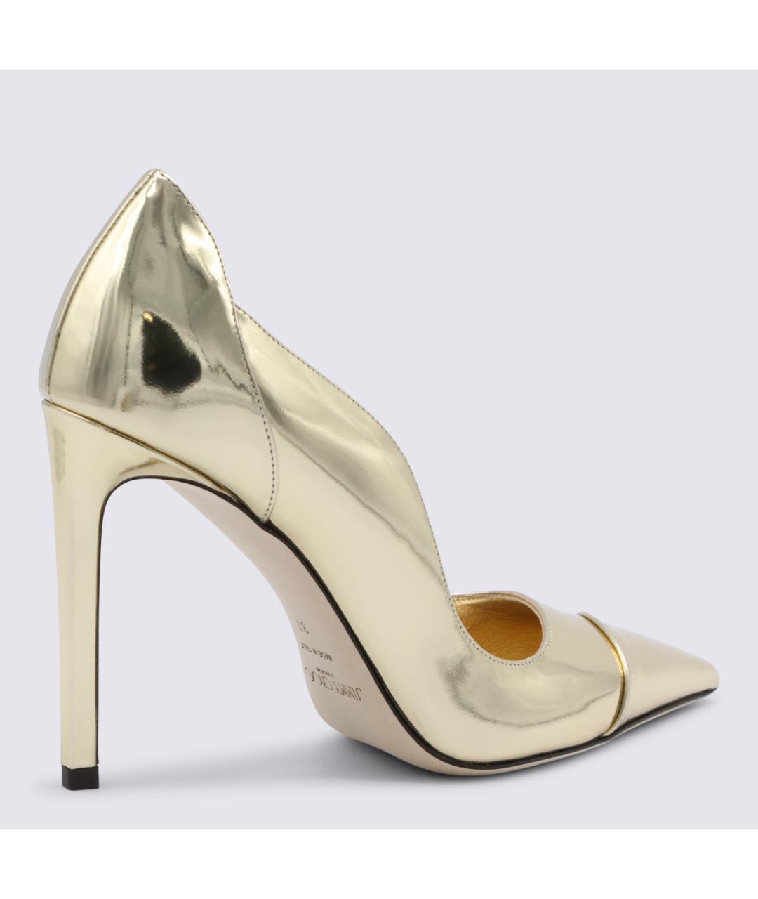 JIMMY CHOO Золотые кожаные туфли, фото 3