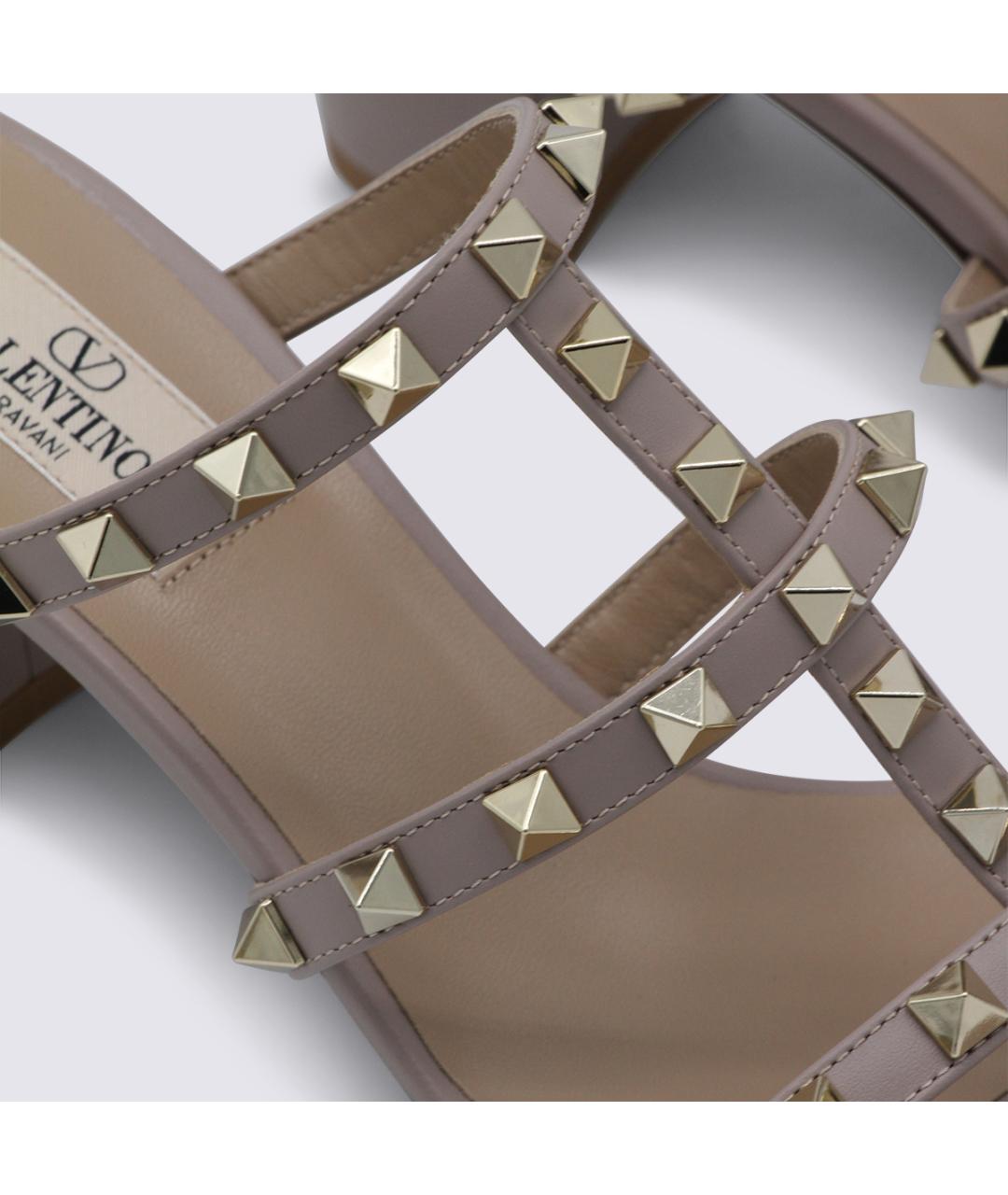 VALENTINO Розовые кожаные мюли, фото 4