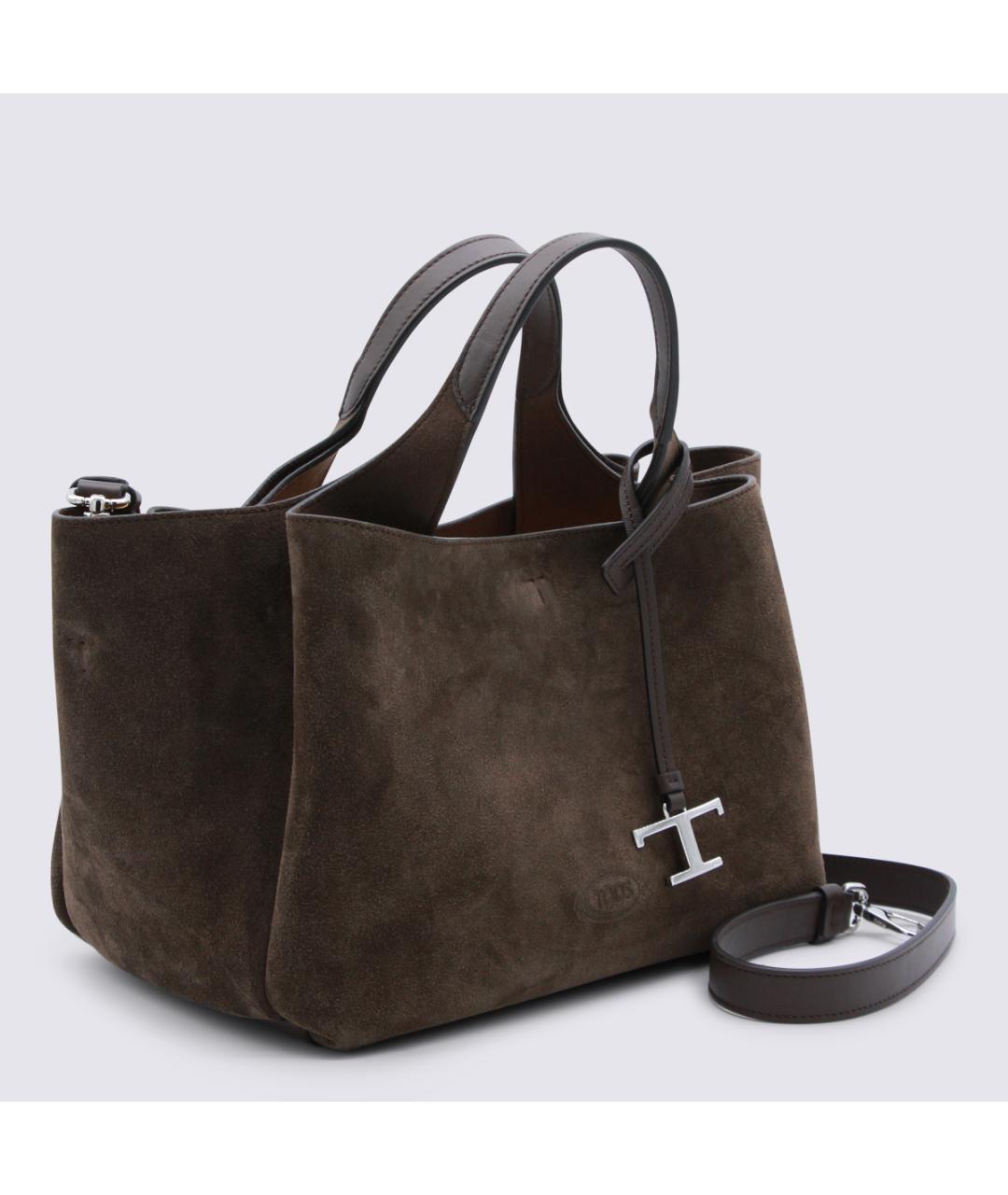 TOD'S Коричневая замшевая сумка тоут, фото 2