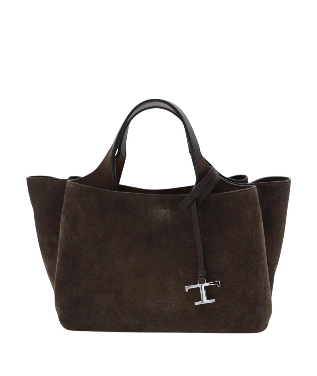 TOD'S Коричневая замшевая сумка тоут, фото 1