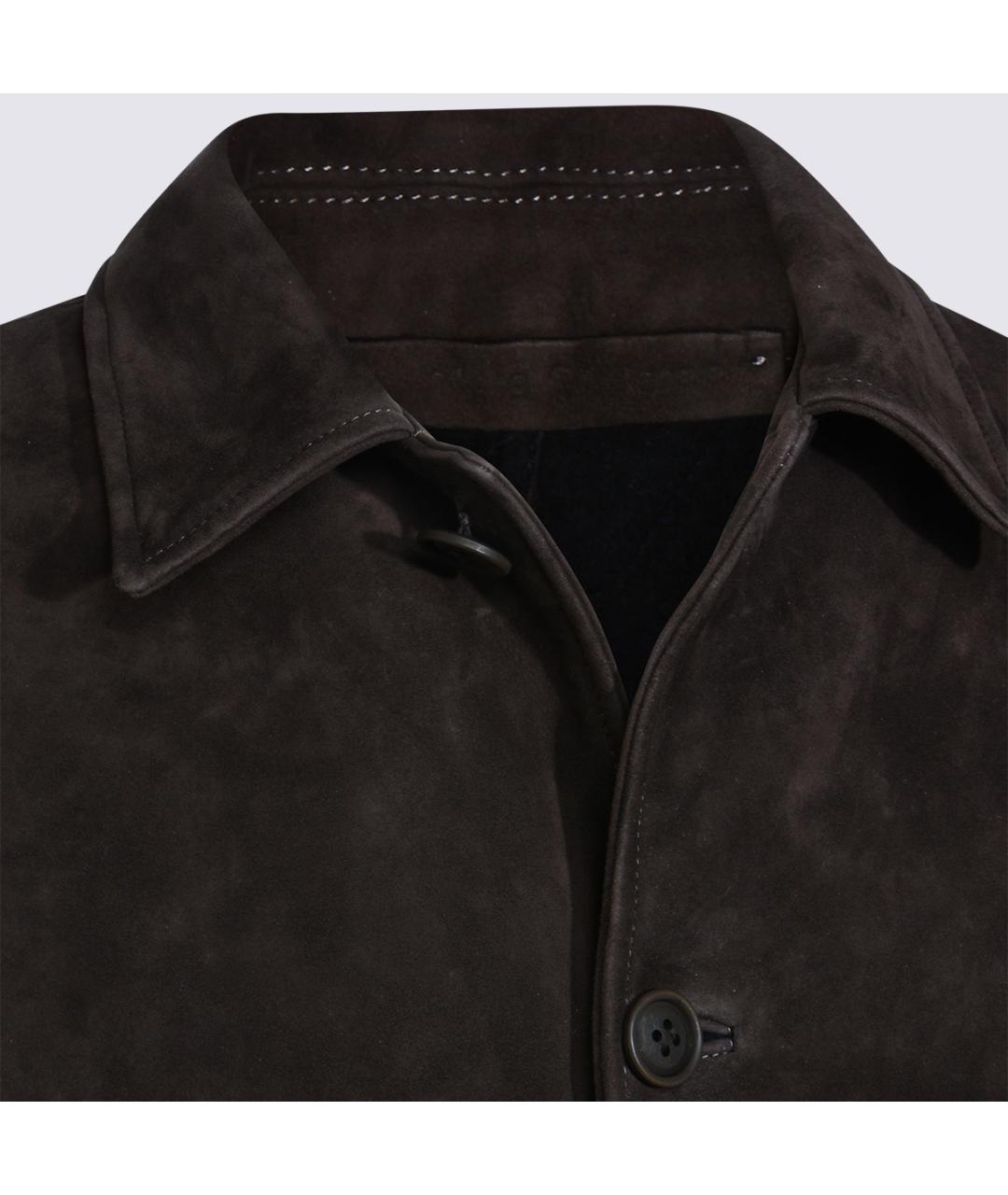 SALVATORE SANTORO Коричневая кожаная куртка, фото 4