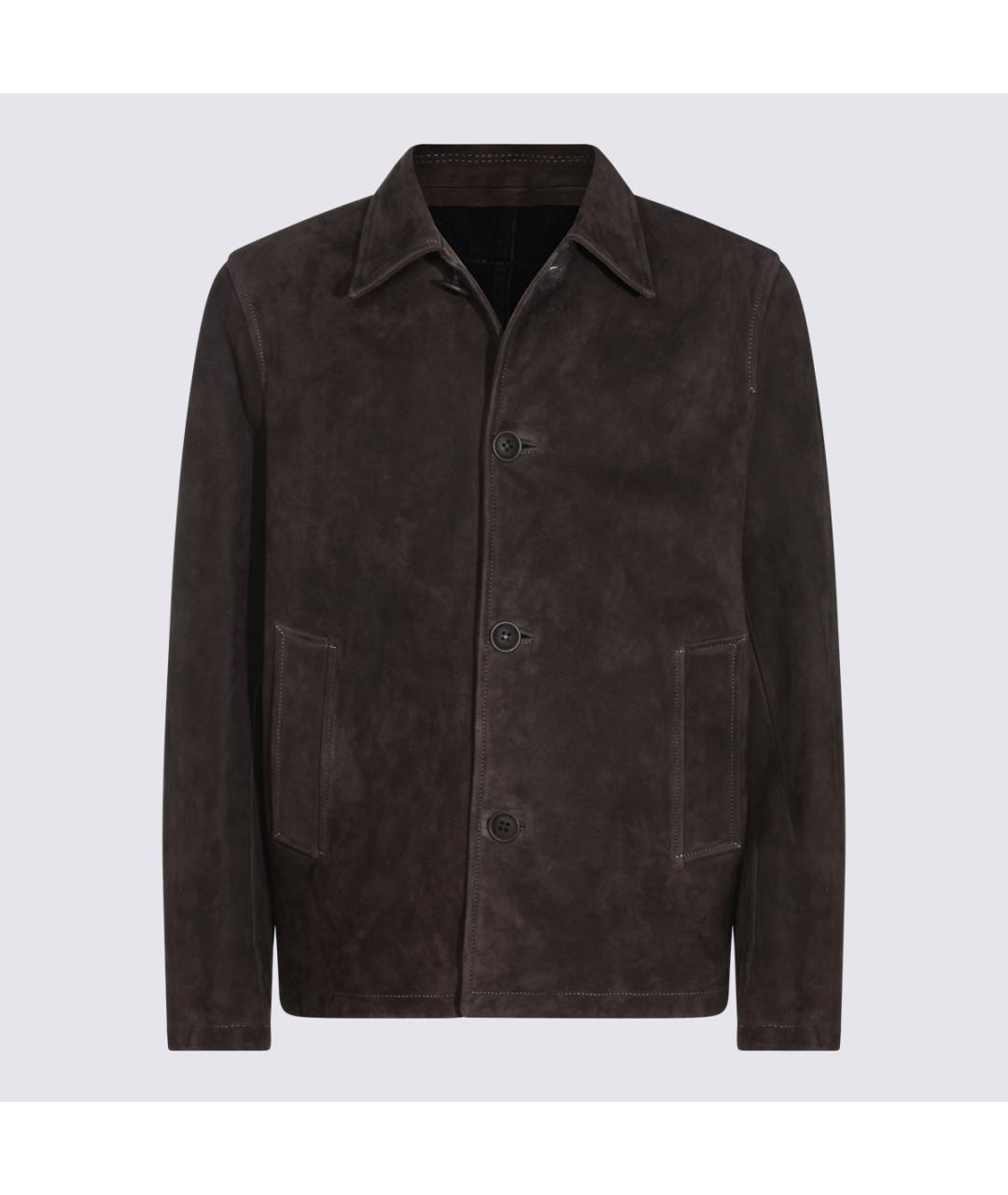 SALVATORE SANTORO Коричневая кожаная куртка, фото 5
