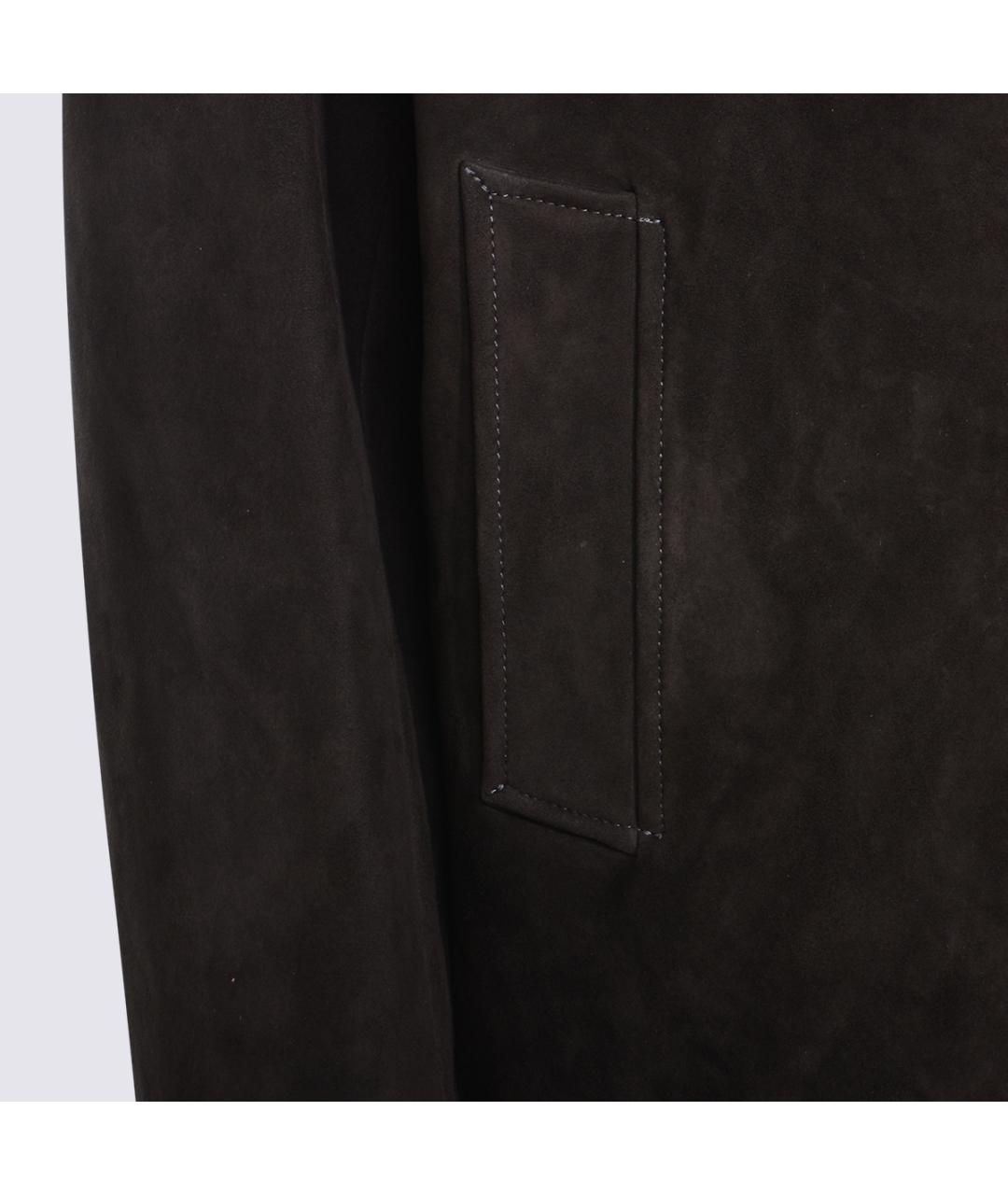 SALVATORE SANTORO Коричневая кожаная куртка, фото 3