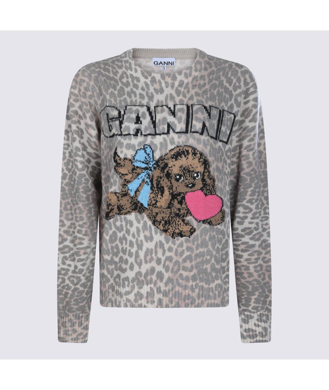 GANNI Серый шерстяной джемпер / свитер, фото 5