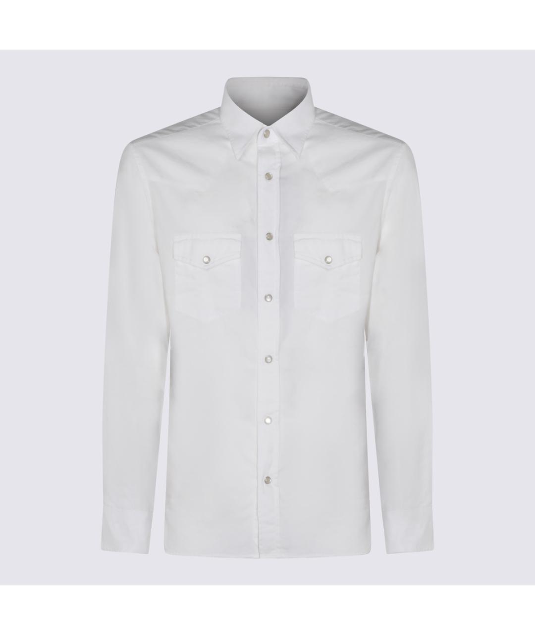 TOM FORD Белая хлопковая кэжуал рубашка, фото 5