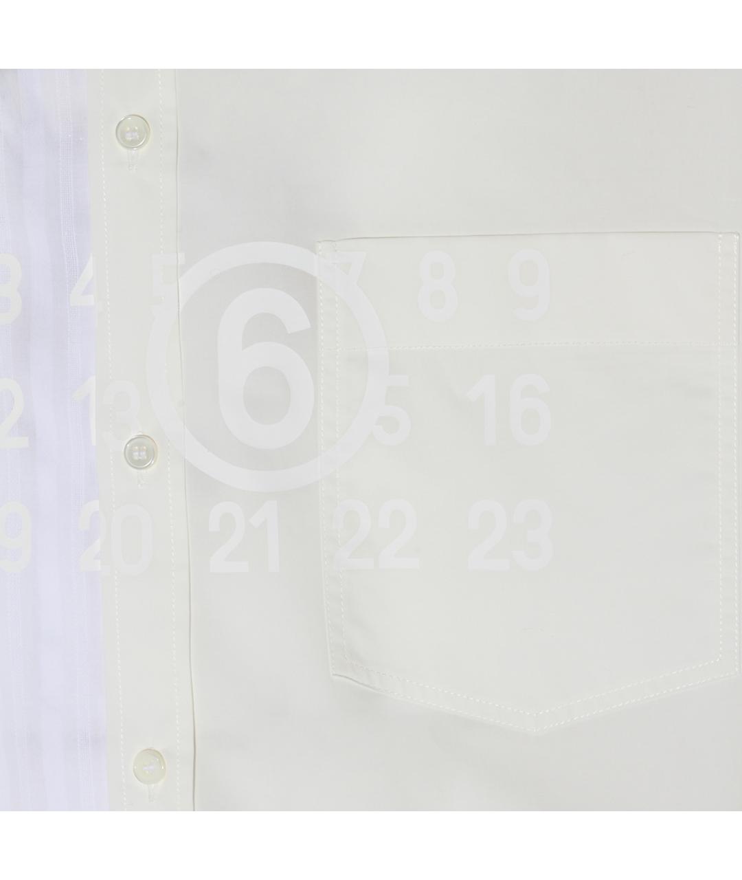MM6 MAISON MARGIELA Белая хлопковая кэжуал рубашка, фото 3