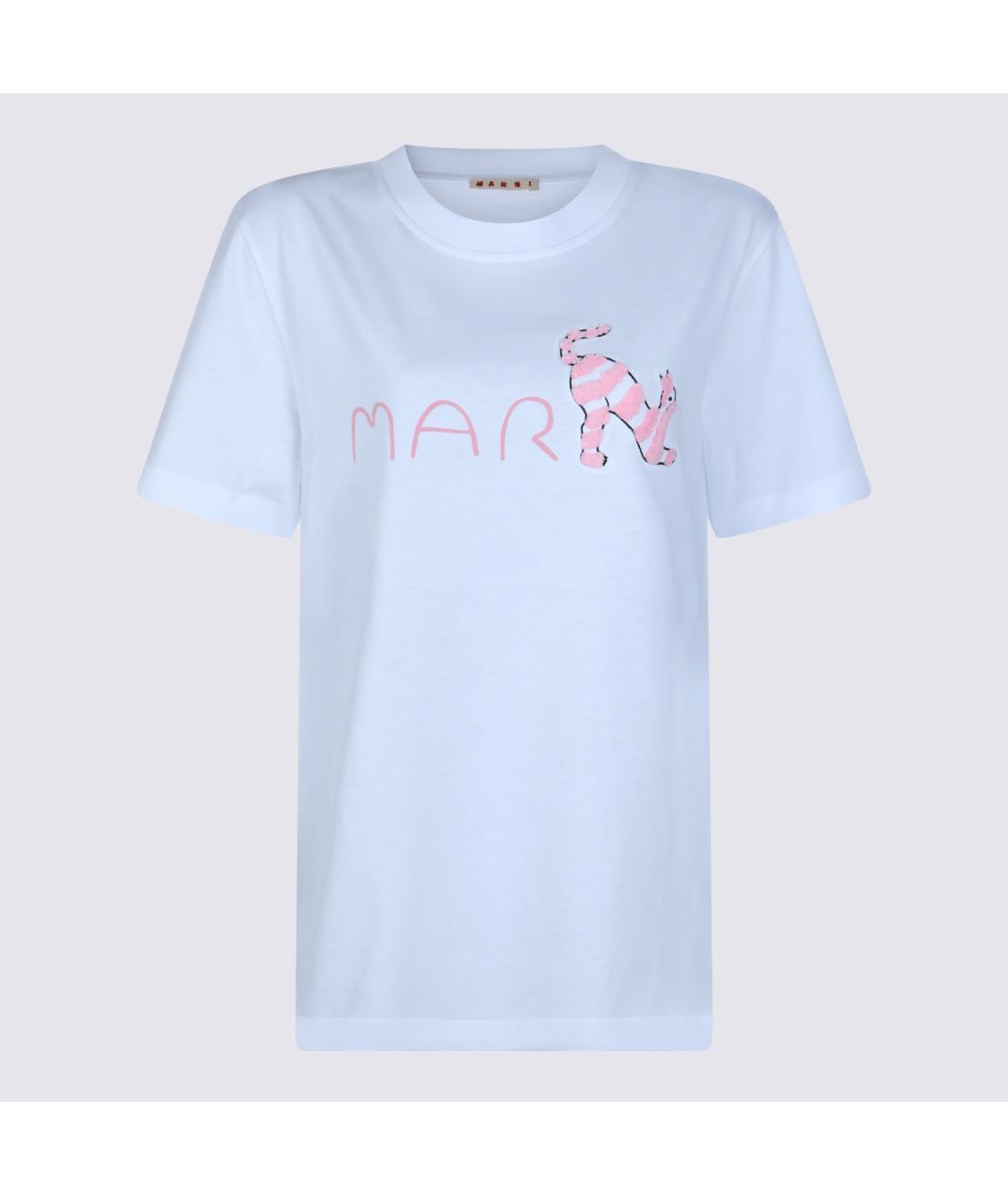 MARNI Голубая хлопковая футболка, фото 5