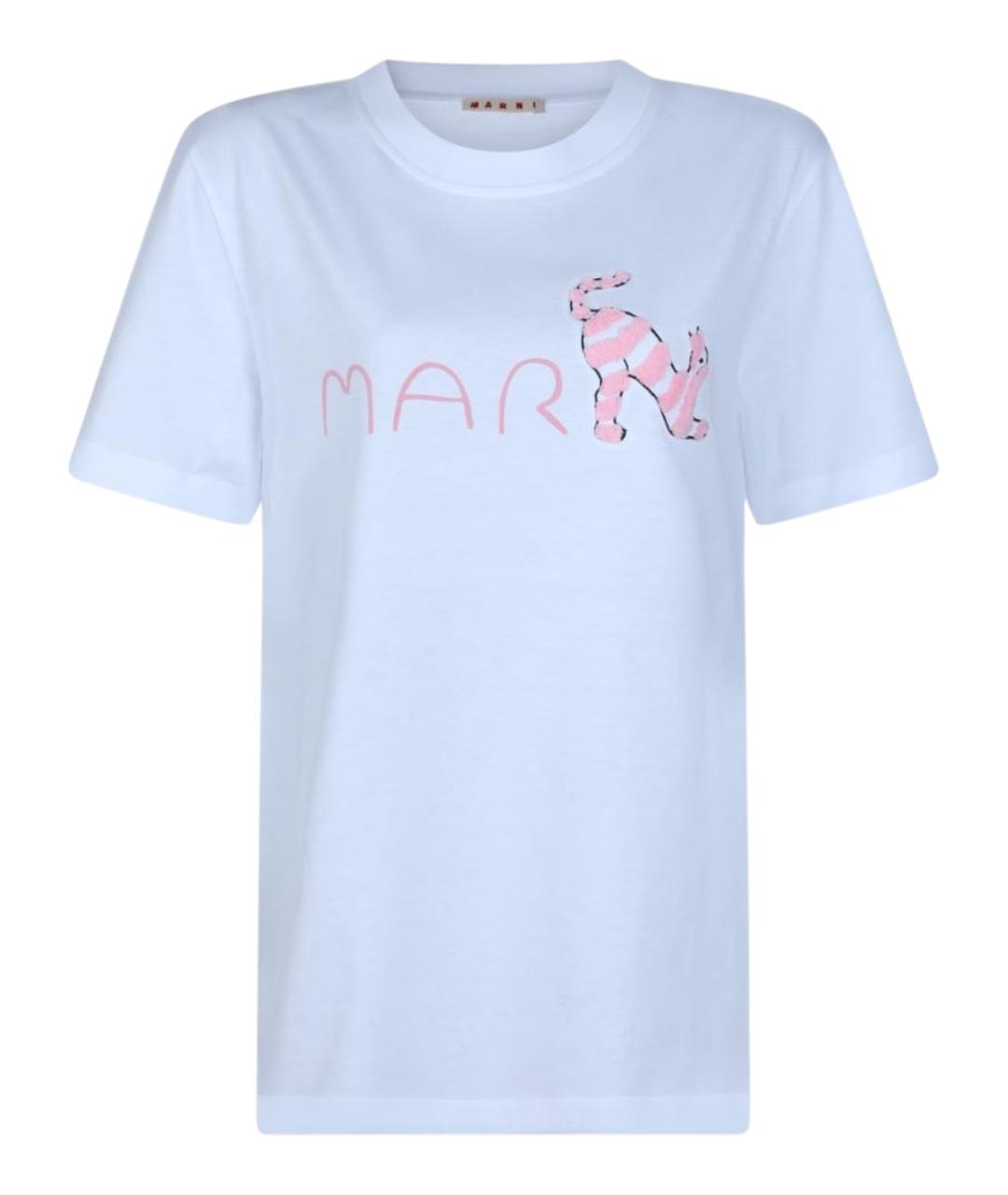 MARNI Голубая хлопковая футболка, фото 1