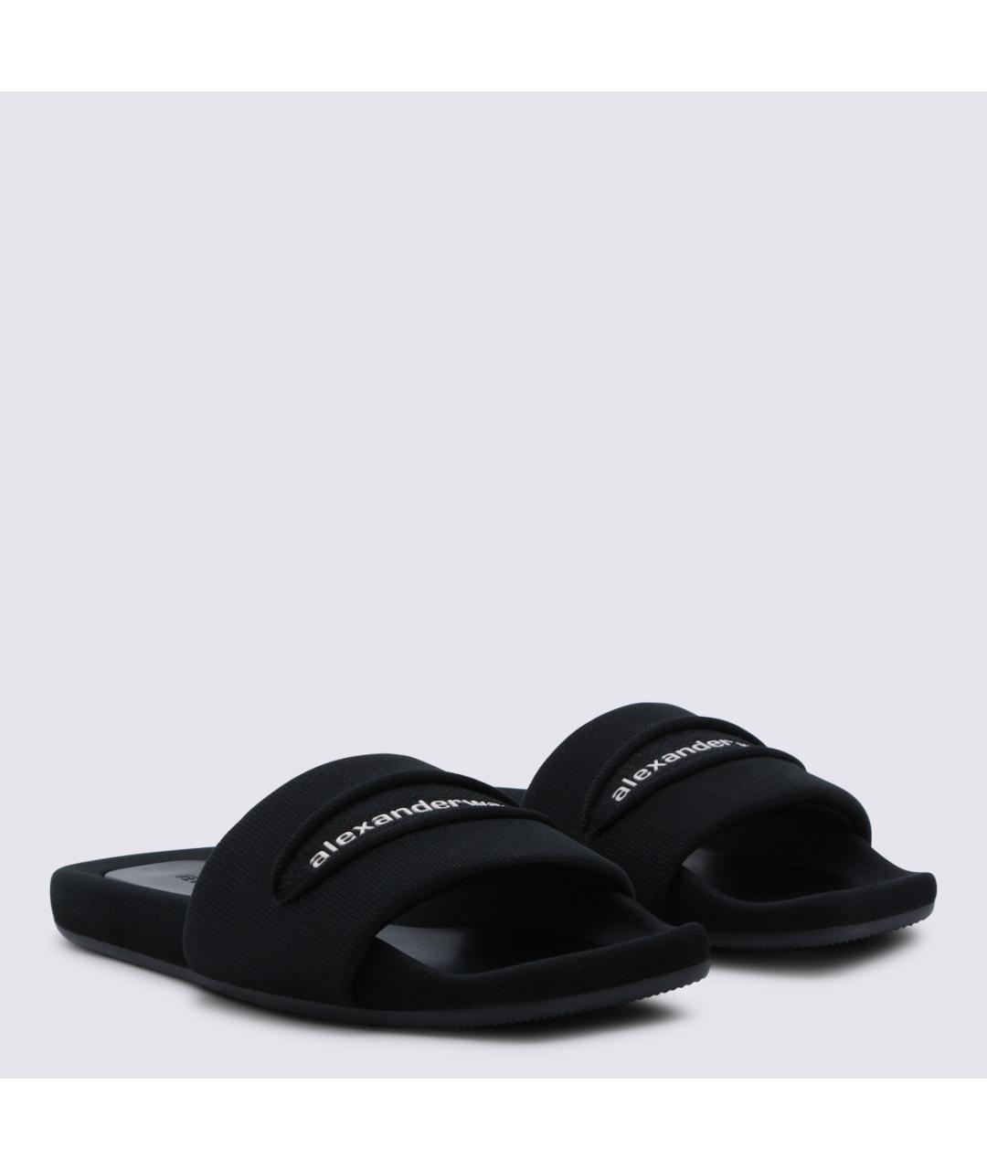 ALEXANDER WANG Черные текстильные шлепанцы, фото 2